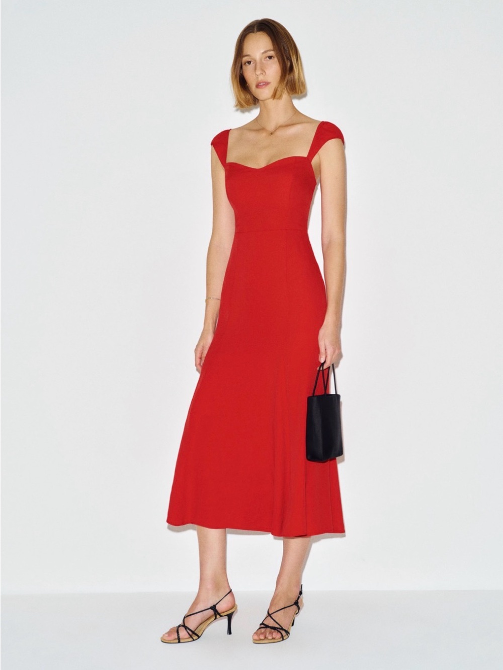 Reformation Bryson Dress - Cherry Red Midi